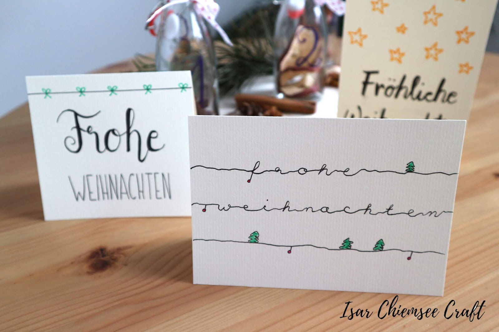 Weihnachtliche Letterings – Weihnachtskarten selbstgemacht