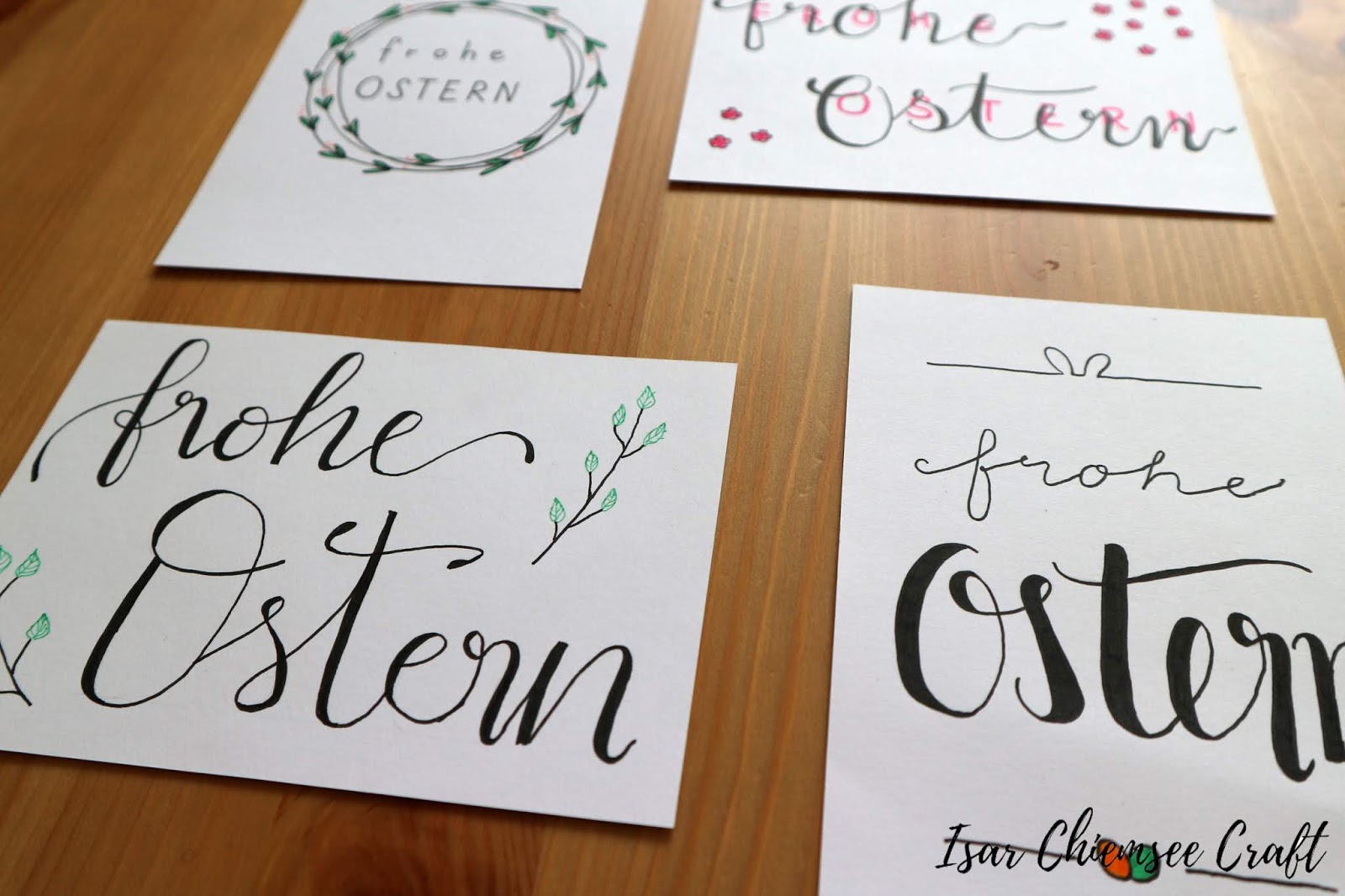 Letterings für Osterkarten