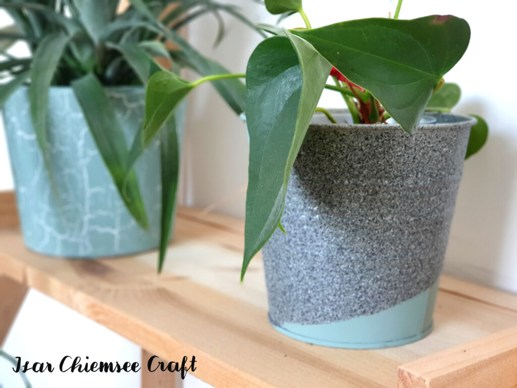 Blumentopf Upcycling Granitspray DIY